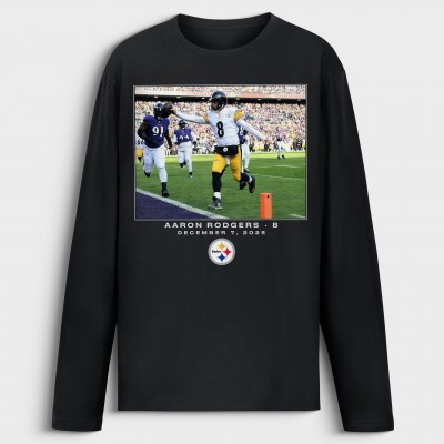 Pittsburgh Steelers Aaron Rodgers Black NFL Flash Features Week 14 Long Sleeve T-Shirt