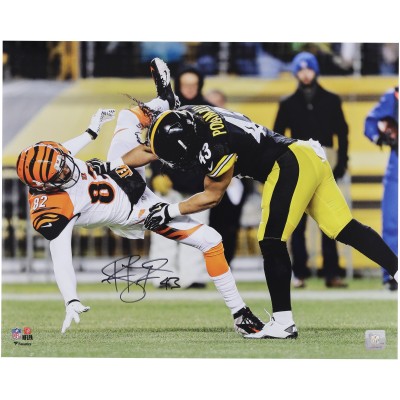 Troy Polamalu Pittsburgh Steelers Autographed Fanatics Authentic 16 x 20 Hit vs. Bengals Photograph