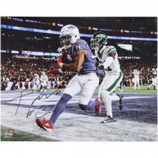 TreVeyon Henderson New England Patriots Autographed Fanatics Authentic 16 x 20 Touchdown vs. New York Jets Photograph TreVeyon Henderson New England Patriots Autographed Fanatics Authentic 16 x 20 Touchdown vs. New York Jets Photograph