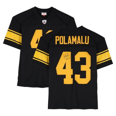Troy Polamalu Pittsburgh Steelers Autographed Fanatics Authentic Black Mitchell & Ness 2008 Alternate Legacy Jersey with HOF 20 Inscription