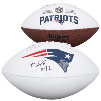 TreVeyon Henderson New England Patriots Autographed Fanatics Authentic Wilson White Panel Football