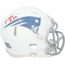 TreVeyon Henderson New England Patriots Autographed Fanatics Authentic Riddell Rivalry Speed Mini Helmet