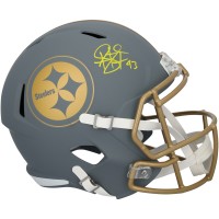 Troy Polamalu Pittsburgh Steelers Autographed Fanatics Authentic Riddell Slate Speed Replica Helmet