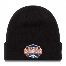 Denver Broncos New Era Black 2025 AFC West Division Champions Cuffed Knit Hat Denver Broncos New Era Black 2025 AFC West Division Champions Cuffed Knit Hat