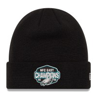 Philadelphia Eagles New Era Black 2025 NFC East Division Champions Cuffed Knit Hat
