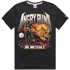 Unisex Pittsburgh Steelers DK Metcalf Homage Charcoal Angry Runs Player Graphic Tri-Blend T-Shirt