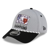 Бейсболка Chicago Bears New Era Gray/Black 2025 NFC North Division Champions Locker Room Trophy Collection 9FORTY