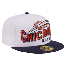 Бейсболка Chicago Bears New Era White/Navy Retro Swoop 59FIFTY