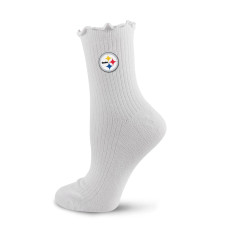 Женские носки Pittsburgh Steelers PRO Compression White Logo Lettuce Hem Quarter Женские носки Pittsburgh Steelers PRO Compression White Logo Lettuce Hem Quarter