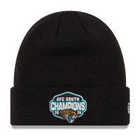 Jacksonville Jaguars New Era Black 2025 AFC South Division Champions Cuffed Knit Hat