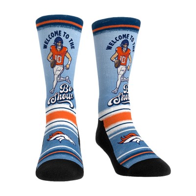 Unisex Denver Broncos Bo Nix Rock Em Socks Player Name Crew Socks