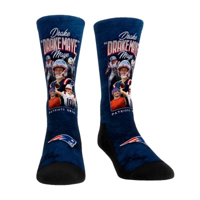 Unisex New England Patriots Drake Maye Rock Em Socks Player Name Crew Socks
