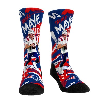 Unisex New England Patriots Drake Maye Rock Em Socks Playmaker Crew Socks