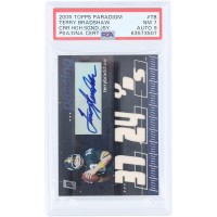 Terry Bradshaw Pittsburgh Steelers Autographed 2006 Topps Paradigm Multi Game-Used Relics #TPCHP-TB #9/99 PSA Authenticated 7/9 Card