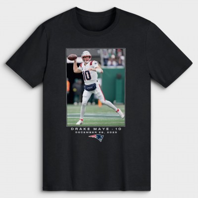 New England Patriots Drake Maye Black NFL Flash Features Week 17 Graphic T-Shirt