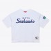 Женская Seattle Seahawks Mitchell & Ness White Head Coach Cropped T-Shirt
