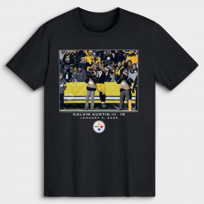 Pittsburgh Steelers Calvin Austin III Black NFL Flash Features Week 18 T-Shirt
