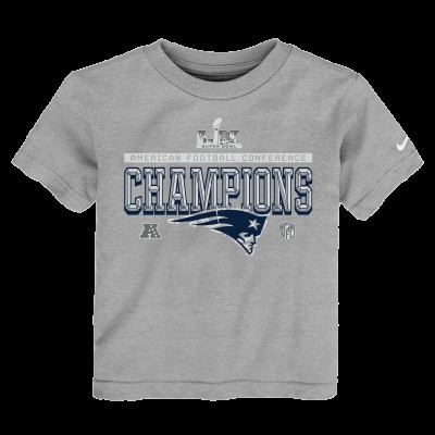 Toddler New England Patriots Nike Gray 2025 AFC Champions Locker Room Trophy Collection T-Shirt