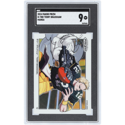Карточка Terry Bradshaw Pittsburgh Steelers 2024 Panini Prizm Manga Case Hit #M-TBR SGC Authenticated 9