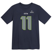 Preschool Seattle Seahawks Jaxon Smith-Njigba Nike College Navy Super Bowl LX Patch Name & Number T-Shirt