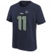 Подростковая Seattle Seahawks Jaxon Smith-Njigba Nike College Navy Super Bowl LX Patch Name & Number T-Shirt