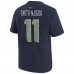 Подростковая Seattle Seahawks Jaxon Smith-Njigba Nike College Navy Super Bowl LX Patch Name & Number T-Shirt