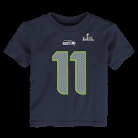 Toddler Seattle Seahawks Jaxon Smith-Njigba Nike College Navy Super Bowl LX Patch Name & Number T-Shirt