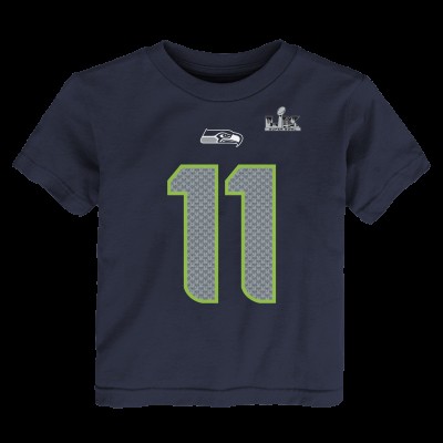 Toddler Seattle Seahawks Jaxon Smith-Njigba Nike College Navy Super Bowl LX Patch Name & Number T-Shirt