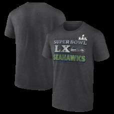 Seattle Seahawks Charcoal Super Bowl LX Battle Prep T-Shirt Seattle Seahawks Charcoal Super Bowl LX Battle Prep T-Shirt