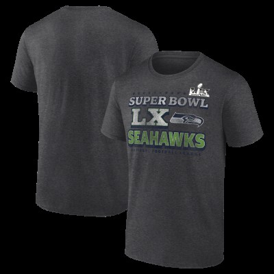 Seattle Seahawks Charcoal Super Bowl LX Battle Prep T-Shirt