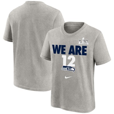Подростковая Seattle Seahawks Nike Gray Super Bowl LX Fast As Fast Gets Hometown Slogan T-Shirt