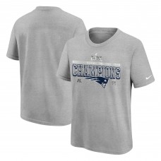 Подростковая New England Patriots Nike Gray 2025 AFC Champions Locker Room Trophy Collection Authentic T-Shirt