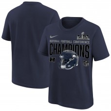 Подростковая Seattle Seahawks Nike College Navy 2025 NFC Champions Glory Shield Helmet T-Shirt Подростковая Seattle Seahawks Nike College Navy 2025 NFC Champions Glory Shield Helmet T-Shirt