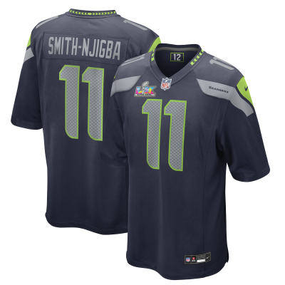 Игровая джерси Seattle Seahawks Jaxon Smith-Njigba Nike College Navy Super Bowl LX Patch Game