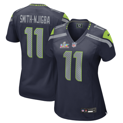 Женская игровая джерси Seattle Seahawks Jaxon Smith-Njigba Nike College Navy Super Bowl LX Patch Game