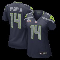 Женская Seattle Seahawks Sam Darnold Nike College Navy Super Bowl LX Patch Game Jersey
