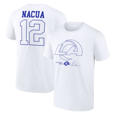 Los Angeles Rams Puka Nacua White Tonal Name & Number T-Shirt