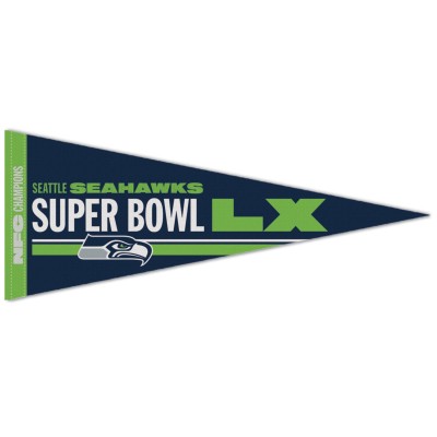 Seattle Seahawks WinCraft 2025 NFC Champions Locker Room 12 x 30 Premium Pennant