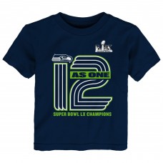 Toddler Seattle Seahawks Fanatics College Navy Super Bowl LX Champions On Top T-Shirt