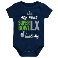 Newborn Seattle Seahawks Outerstuff College Navy Super Bowl LX My First Bodysuit