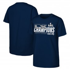 Подростковая Seattle Seahawks Fanatics College Navy Super Bowl LX Champions Iconic Victory T-Shirt