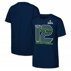 Подростковая футболка Seattle Seahawks Fanatics College Navy Super Bowl LX Champions Hometown Collection