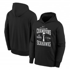 Подростковая Seattle Seahawks Nike Black Super Bowl LX Champions Locker Room Trophy Collection Authentic Hoodie