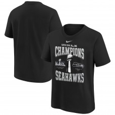 Подростковая Seattle Seahawks Nike Black Super Bowl LX Champions Locker Room Trophy Collection Replica T-Shirt