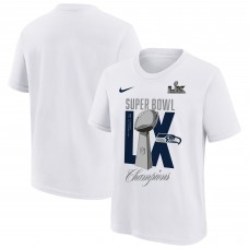 Подростковая Seattle Seahawks Nike White Super Bowl LX Champions Lombardi Trophy T-Shirt