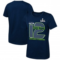 Подростковая Girls Seattle Seahawks Fanatics College Navy Super Bowl LX Champions On Top T-Shirt