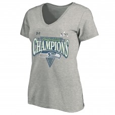 Женская Seattle Seahawks Fanatics Heather Gray 2025 NFC Champions Plus Size Hail Mary Tri-Blend V-Neck T-Shirt Женская Seattle Seahawks Fanatics Heather Gray 2025 NFC Champions Plus Size Hail Mary Tri-Blend V-Neck T-Shirt