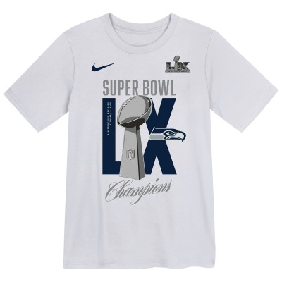 Preschool Seattle Seahawks Nike White Super Bowl LX Champions Heavy Chill T-Shirt