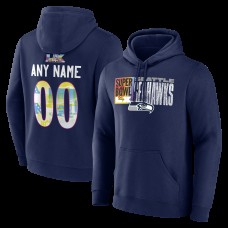 Seattle Seahawks College Navy Super Bowl LX Custom Name & Number Hoodie Seattle Seahawks College Navy Super Bowl LX Custom Name & Number Hoodie