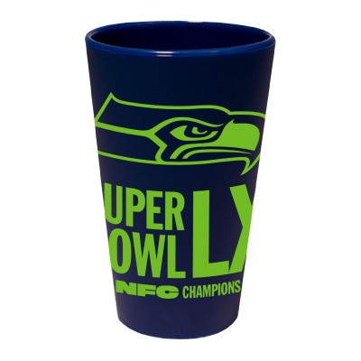Seattle Seahawks WinCraft 2025 NFC Champions 16oz. Silicone Pint Glass